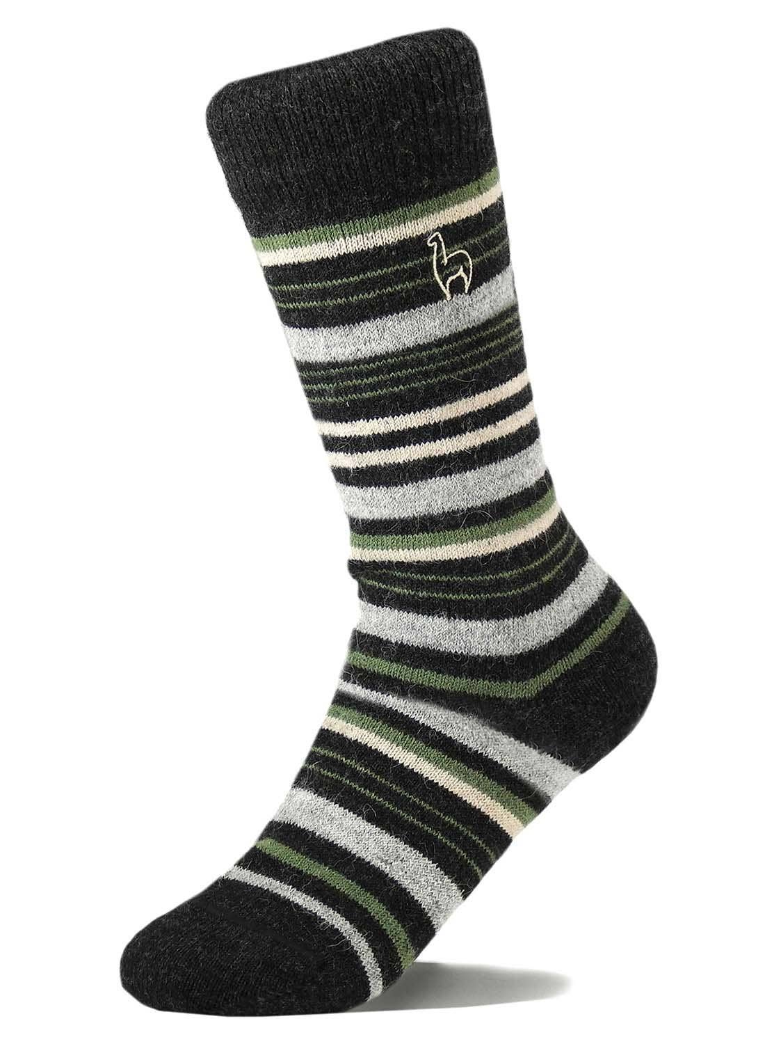 Shupaca Alpaca - Alpaca Socks - Stripe - Moss