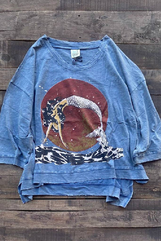 Jaded Gypsy - Dandelion Dreams Top. - Vintage Navy