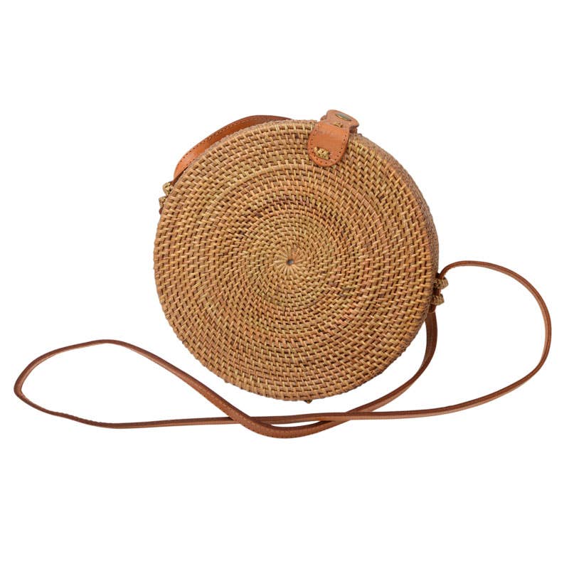 Benjamin International - Round Handwoven Rattan Bag