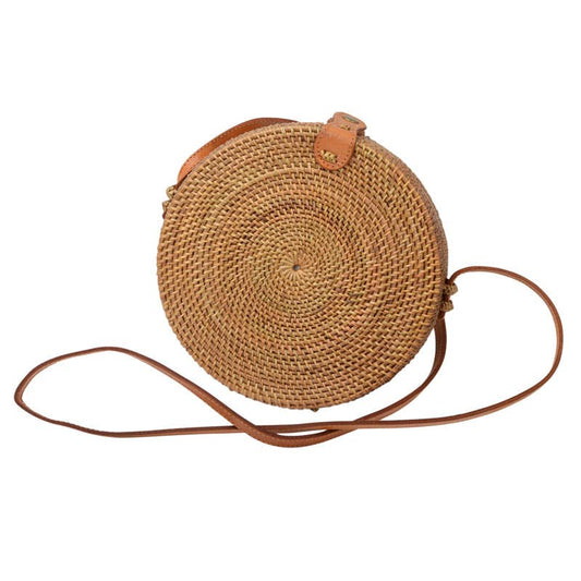 Benjamin International - Round Handwoven Rattan Bag