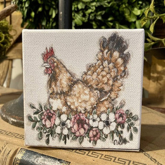 Rustic Nester - Chicken art print,  Boho Farmhouse home decor, Kitchen art