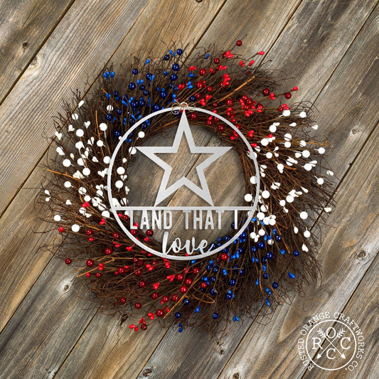 Rusted Orange Craftworks Co. - Patriotic Star Signs - Fourth of July Patriotic Wreath Home Decor