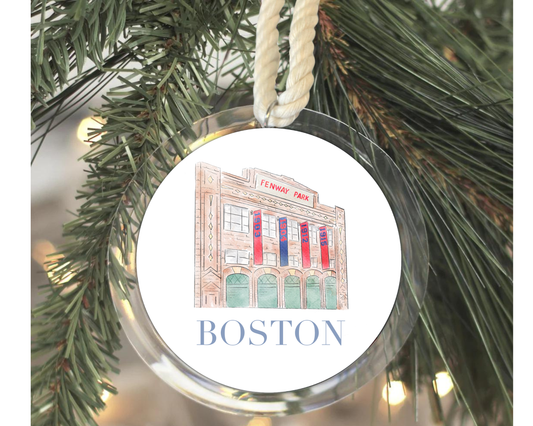 WonderfullyWrittenCo - Fenway Park Boston Watercolor Christmas Ornament
