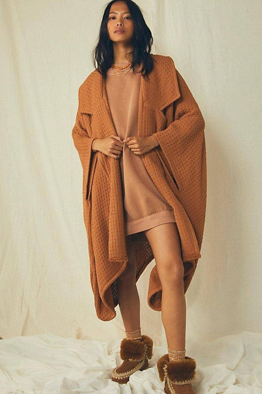 SAACHI - Regina Waffle Knit Oversized Jacket Kimono