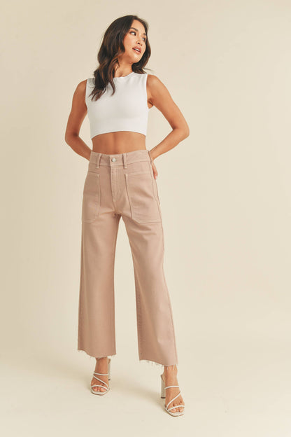JUST BLACK DENIM - BP353J - CLAY - HR Utility Wide Leg