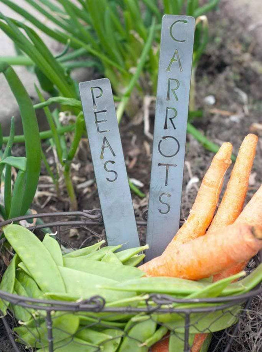 Rusted Orange Craftworks Co. - 15" Metal Garden Markers - Plant Label Tags Outdoor Garden Markers
