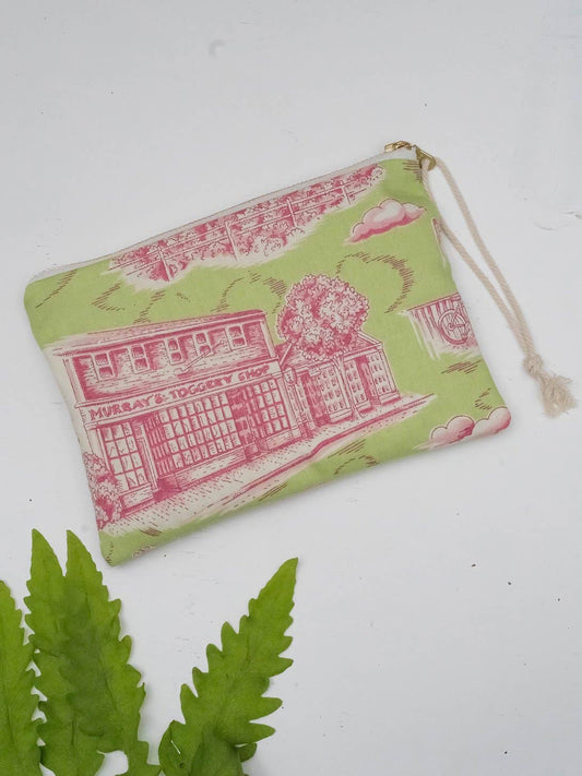 Ash & Rose - Nantucket Purse Zip Pouch Clutch Mini Upcycled Makeup Bag