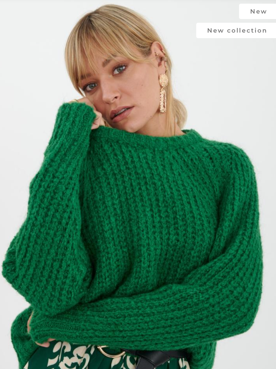 LOOWIE - NO1367-04 One Size Italian Round Neck Wool Mohair Sweater