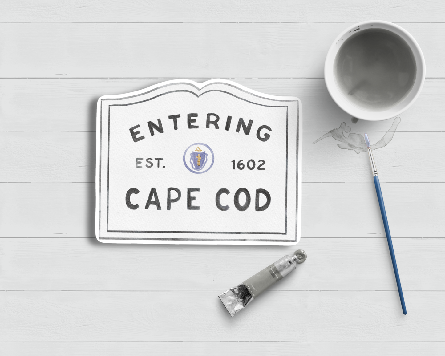 WonderfullyWrittenCo - Entering Cape Cod Sign Watercolor Sticker
