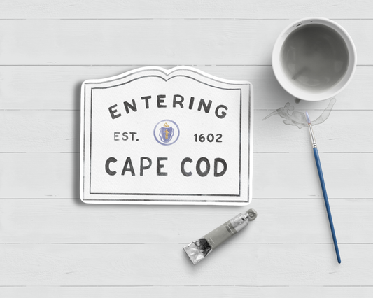 WonderfullyWrittenCo - Entering Cape Cod Sign Watercolor Sticker