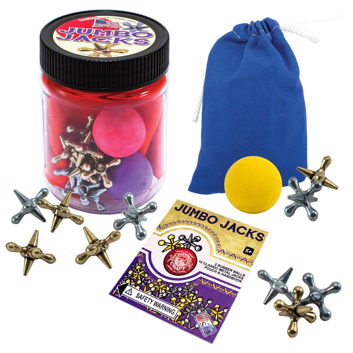 Channel Craft - Jumbo Jacks Toy Jar with Color Canvas Pouch
