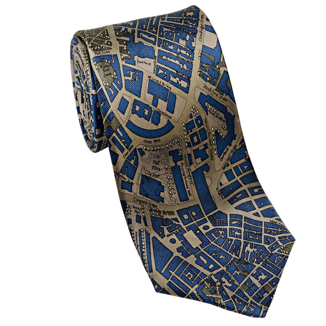 Boston CIVITAS Silk Necktie in Blue Taupe