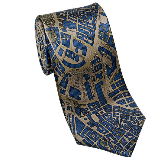 Boston CIVITAS Silk Necktie in Blue Taupe