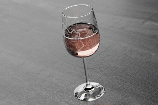 Well Told - Your Town Map Stemmed Wine Glass