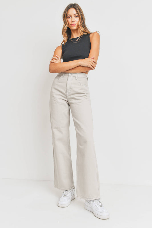 JUST BLACK DENIM - BP422N - SEA SALT - RETRO WIDE STRAIGHT