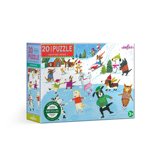 eeBoo - Skating Dogs 20 Piece Puzzle