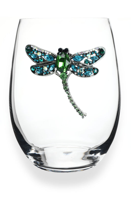 The Queens' Jewels® - Dragonfly Jeweled Stemless Wine Glass