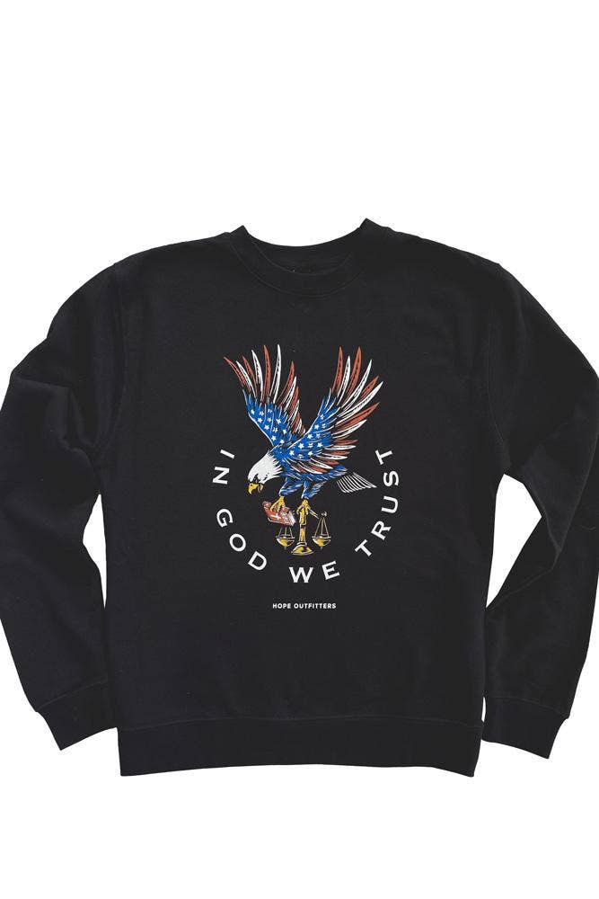 Hope Outfitters - Eagle God We Trust Crewneck Sweatshirt