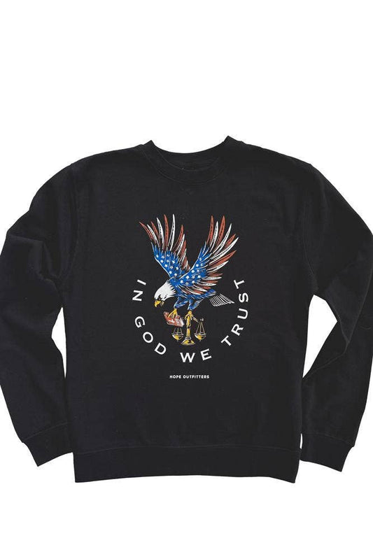 Hope Outfitters - Eagle God We Trust Crewneck Sweatshirt
