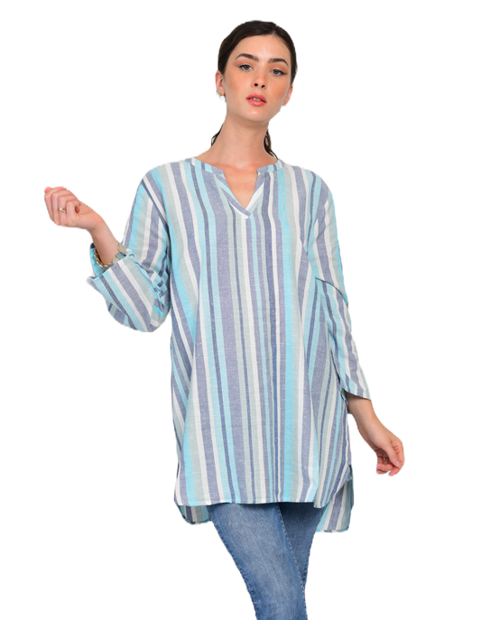 Paper Lace - BTS-01 Linen Tunic with stripes