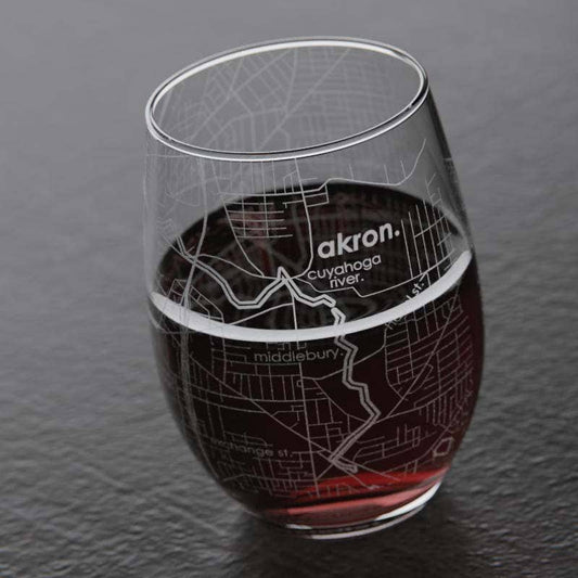 Well Told - Your Town Map Stemless Wine Glass