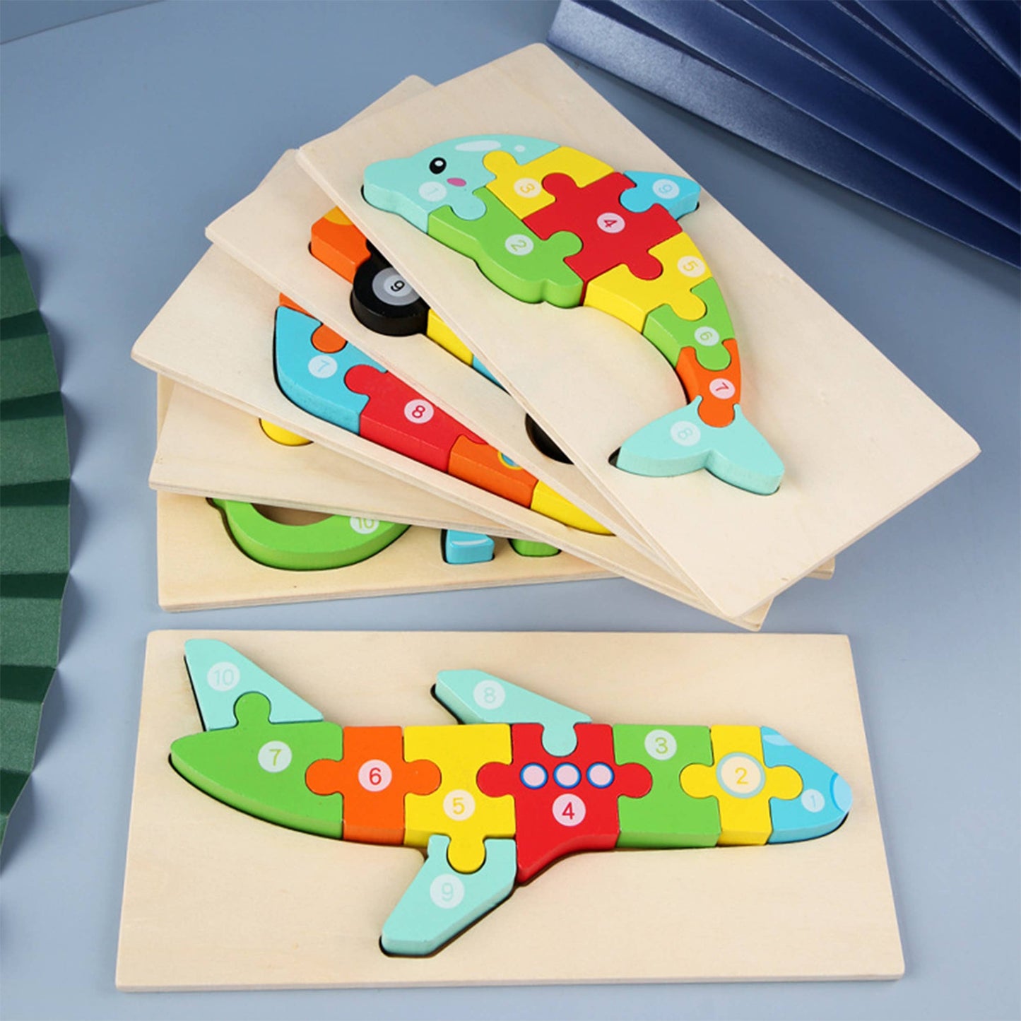JSBlueRidge Toys - Puzzle Montessori Toys - Wooden Assorted
