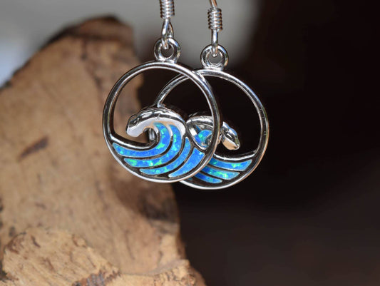 Cork Tree Designs - Opal Wave Earrings