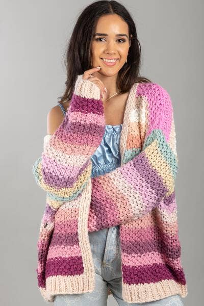 SAACHI - Rainbow Knitted Cardigan