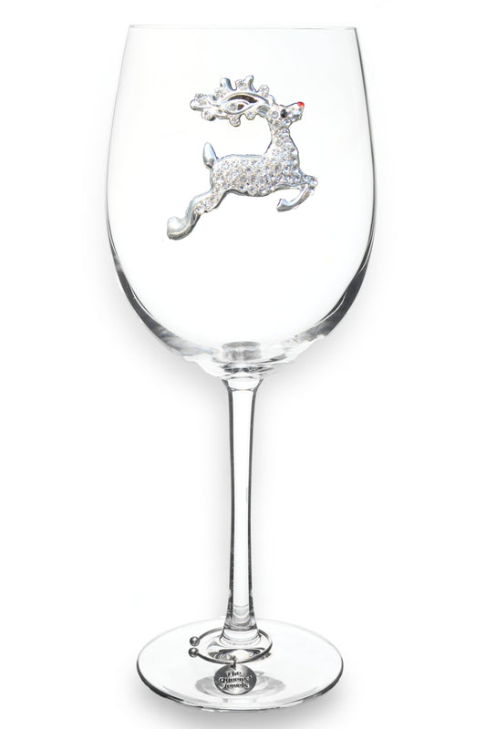 The Queens' Jewels® - Reindeer Jeweled Stemmed Wine Glass