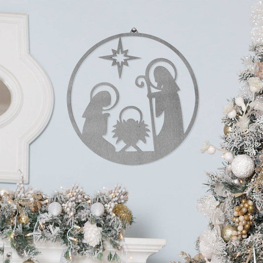 Rusted Orange Craftworks Co. - Star Nativity Wreath Insert - Nativity Manger Set Christmas Wreath