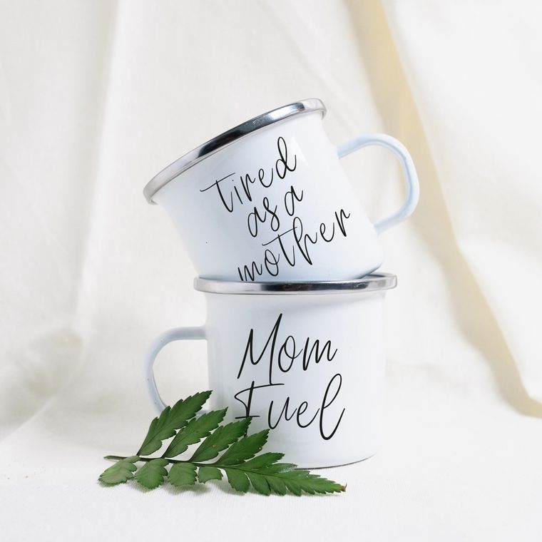 Farmhouse Style Kitchen Decor, Modern Coffee Mugs With Funny Quotes, Mom Humor, 18oz Metal, USA Made
