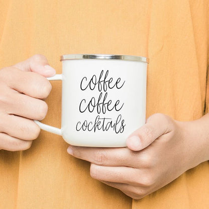 Farmhouse Style Kitchen Decor, Modern Coffee Mugs With Funny Quotes, Mom Humor, 18oz Metal, USA Made