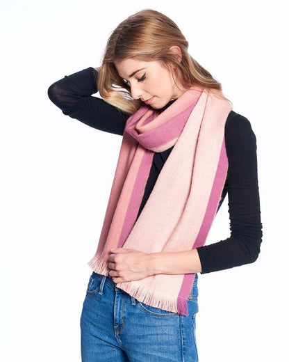 Alpaca Scarf Reversible - Ash Rose