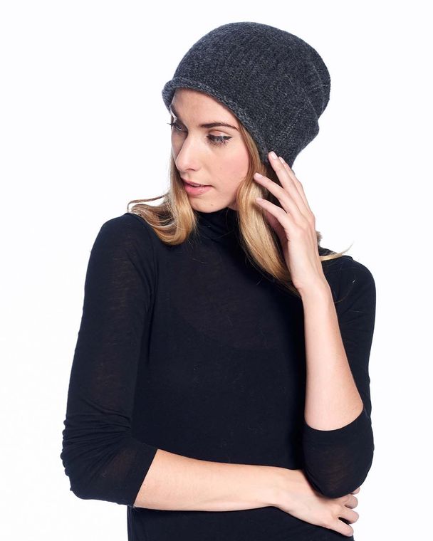 Alpaca Beanie Hat - Rustic - Carbon