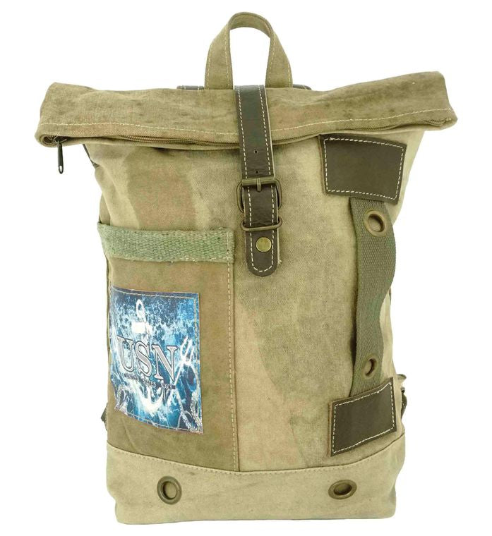 Recycled Military Tent Backpack - US NAVY