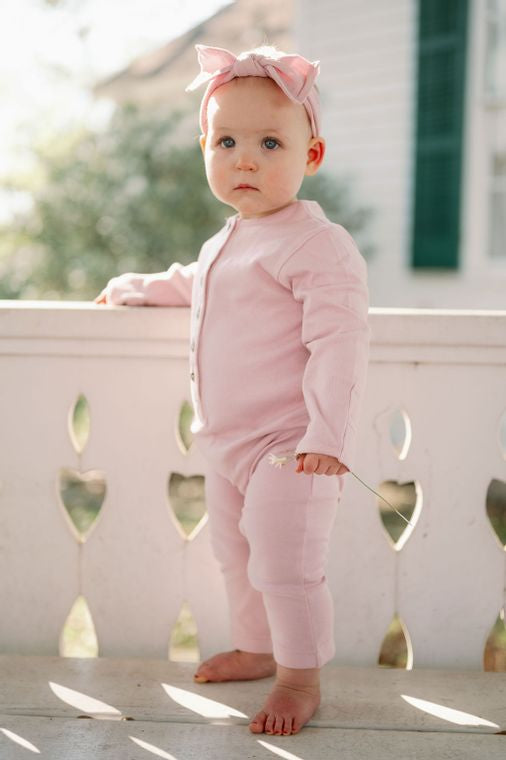 Emma Grace Shoppe- 100% Organic Long sleeve Coverall Mauve