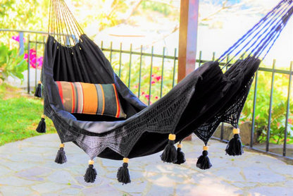 Boho Black Style Corchet Cotton Hammock