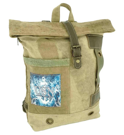 Recycled Military Tent Backpack - US NAVY