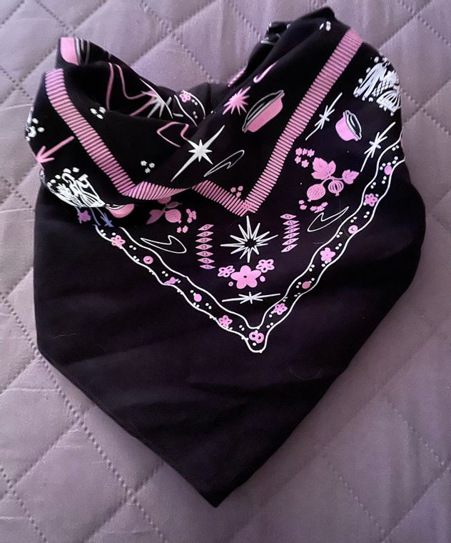 BANDANA - Mid Century Pyrex Theme vintage lovers fun boomerangs and starbursts 22in 100% cotton