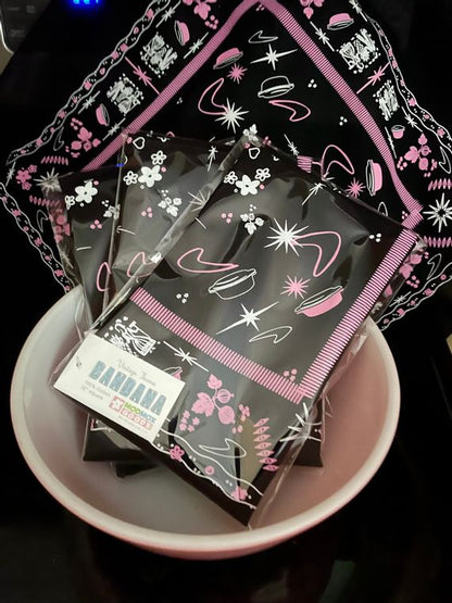BANDANA - Mid Century Pyrex Theme vintage lovers fun boomerangs and starbursts 22in 100% cotton