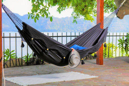 Boho Black Style Corchet Cotton Hammock