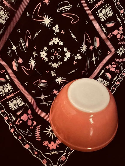 BANDANA - Mid Century Pyrex Theme vintage lovers fun boomerangs and starbursts 22in 100% cotton