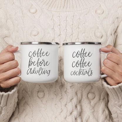 Farmhouse Style Kitchen Decor, Modern Coffee Mugs With Funny Quotes, Mom Humor, 18oz Metal, USA Made