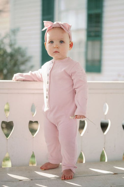 Emma Grace Shoppe- 100% Organic Long sleeve Coverall Mauve