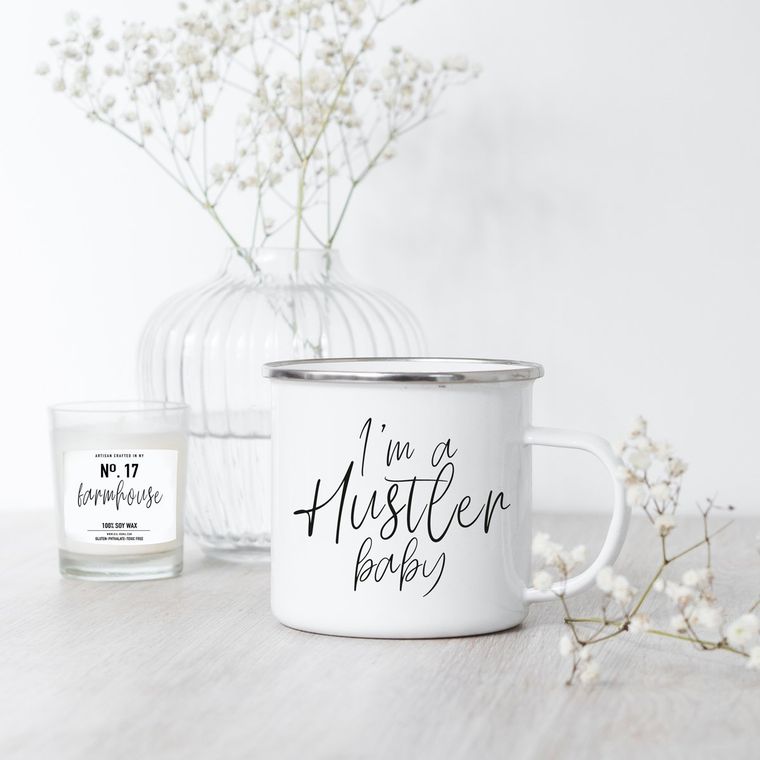 Farmhouse Style Kitchen Decor, Modern Coffee Mugs With Funny Quotes, Mom Humor, 18oz Metal, USA Made